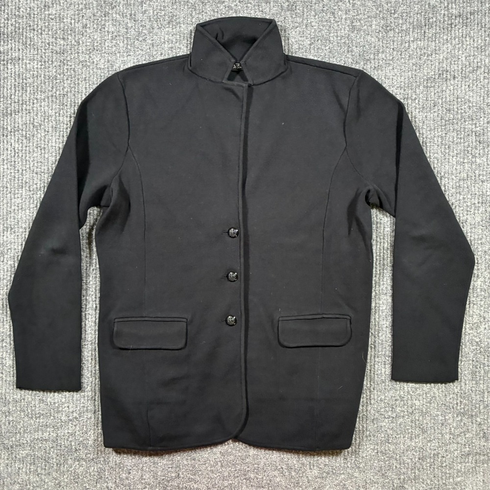 Lauren Ralph Lauren Womens Size XL Black Blazer Jacket Button Front Classic Coat